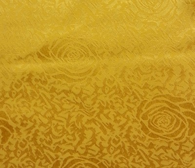 TB-FDN  提花桌布  枱布 100％滌  散花牡丹-黃色 花瓣紋 側面照